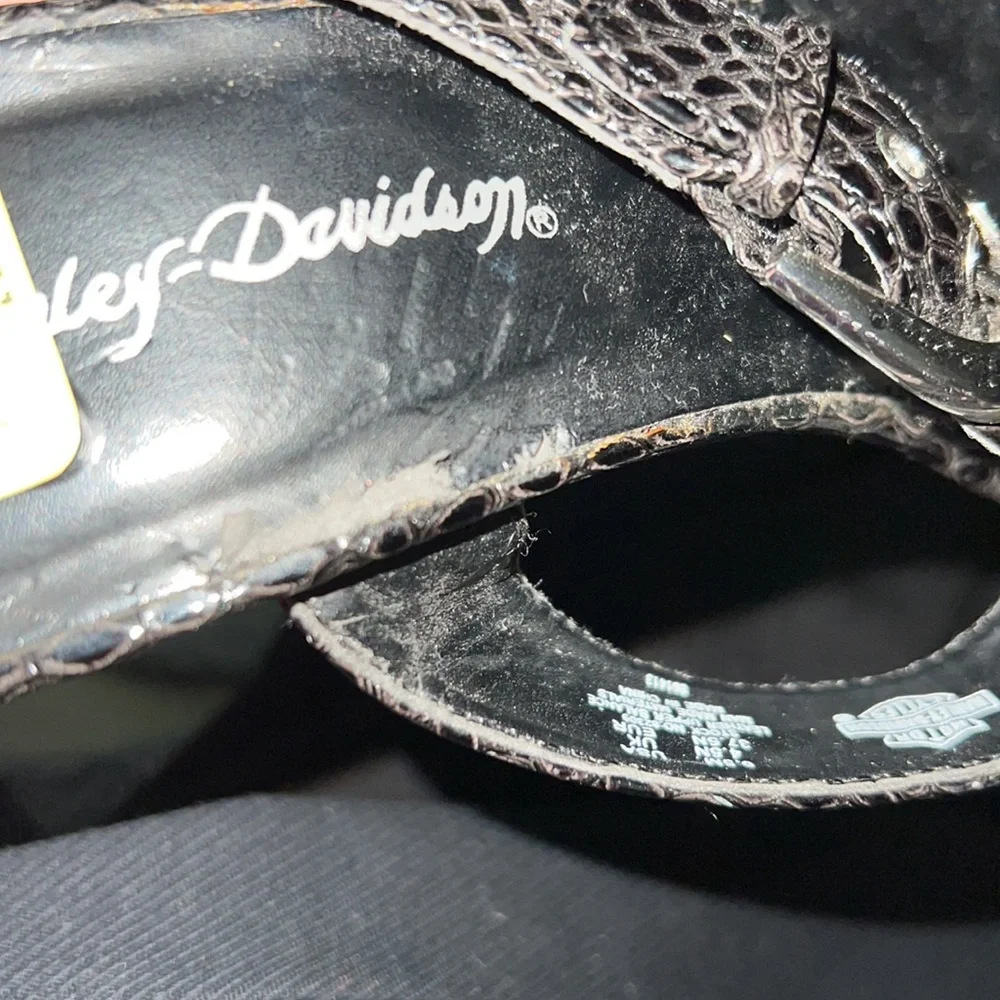 Harley Davidson Black Sandal Heels Size 6.5M - Picture 2 of 6
